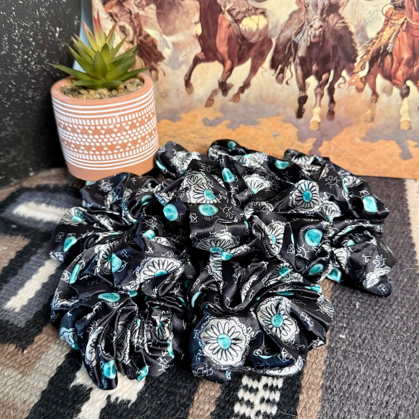 Western-Themed Silk Polyester Hair Ties