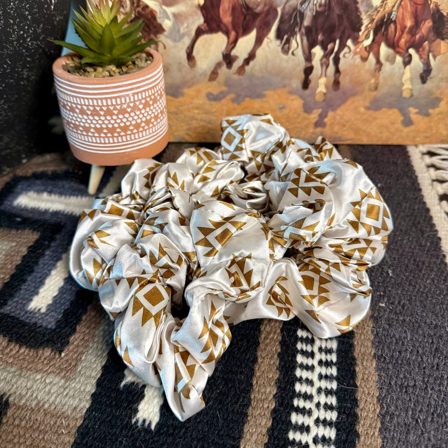 Western-Themed Silk Polyester Hair Ties