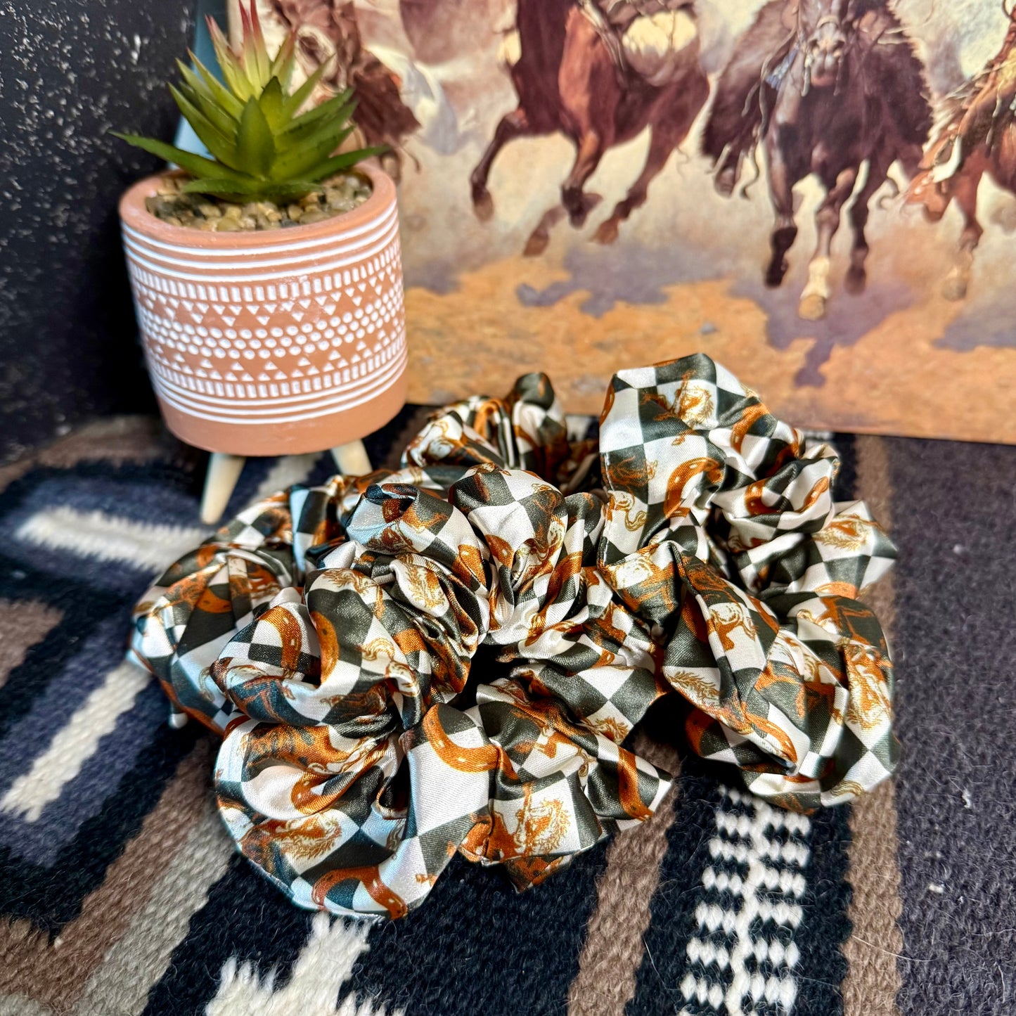 Western-Themed Silk Polyester Hair Ties