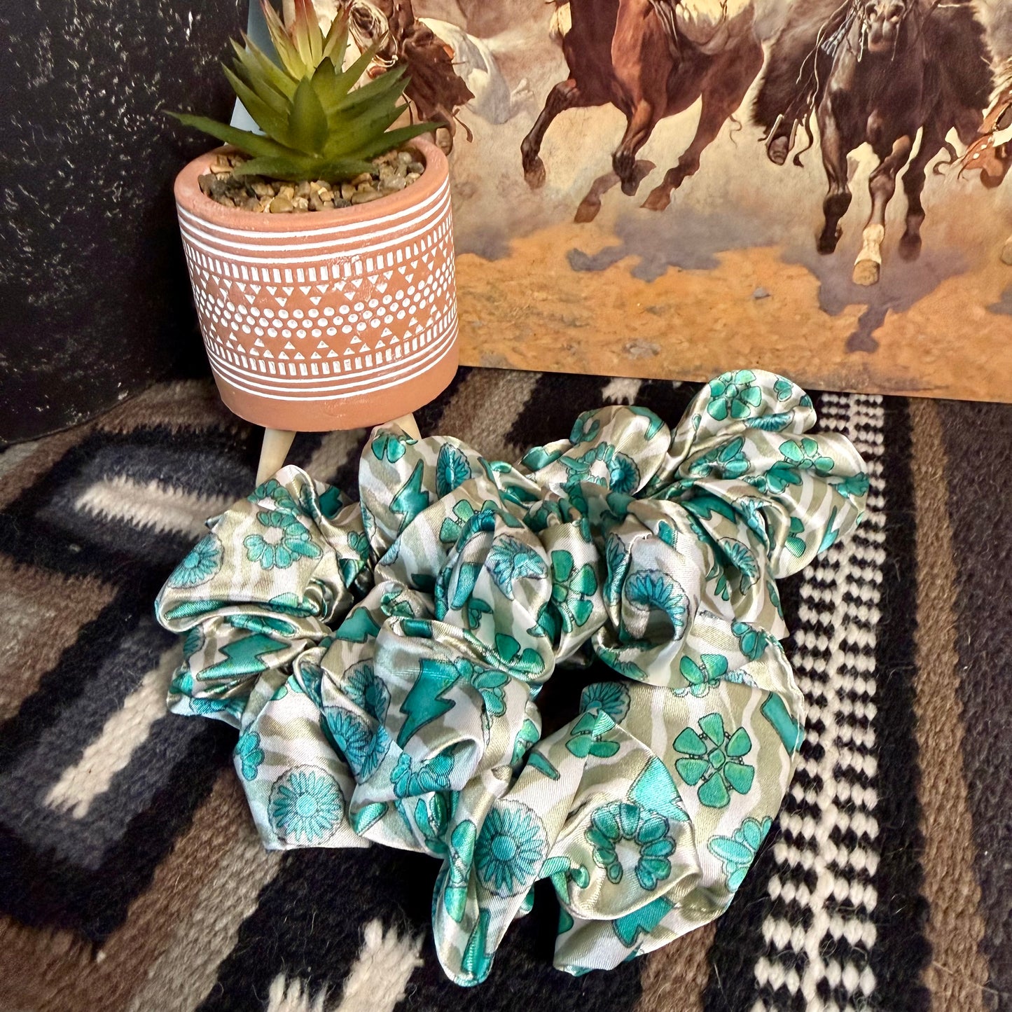 Western-Themed Silk Polyester Hair Ties