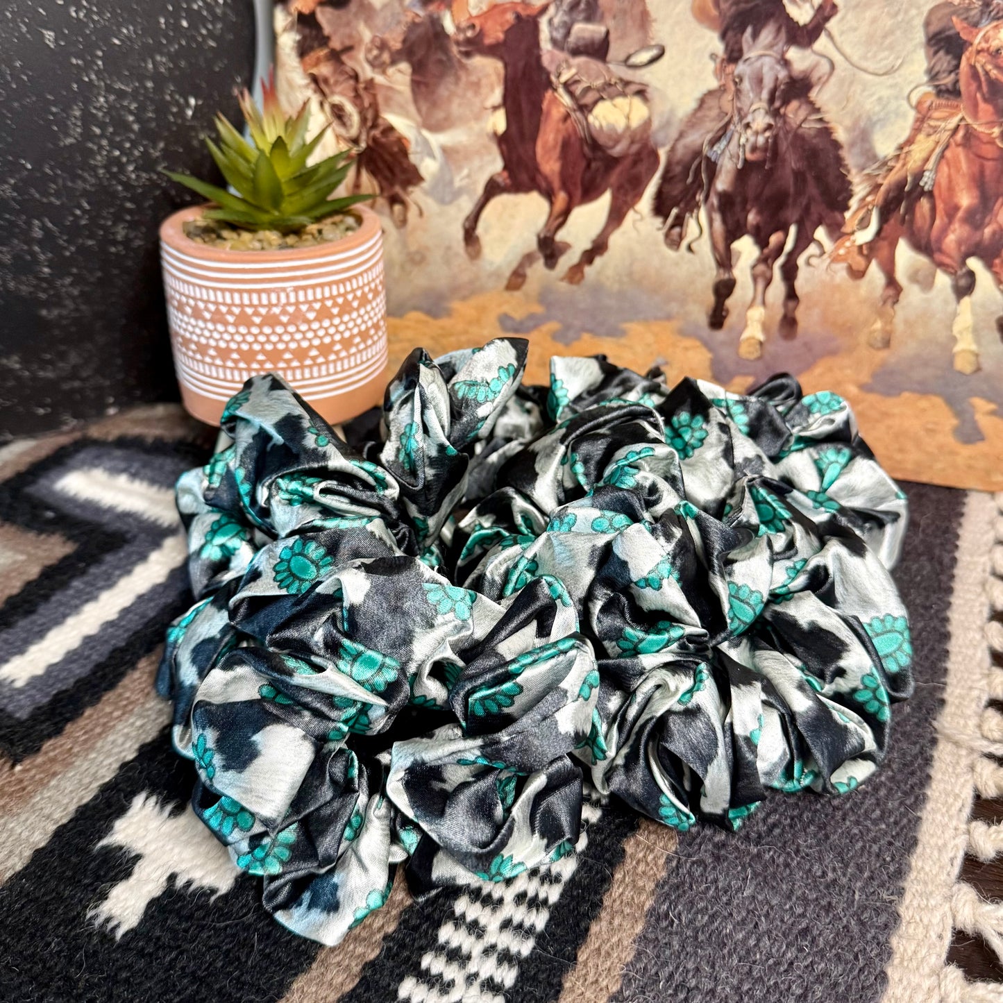 Western-Themed Silk Polyester Hair Ties