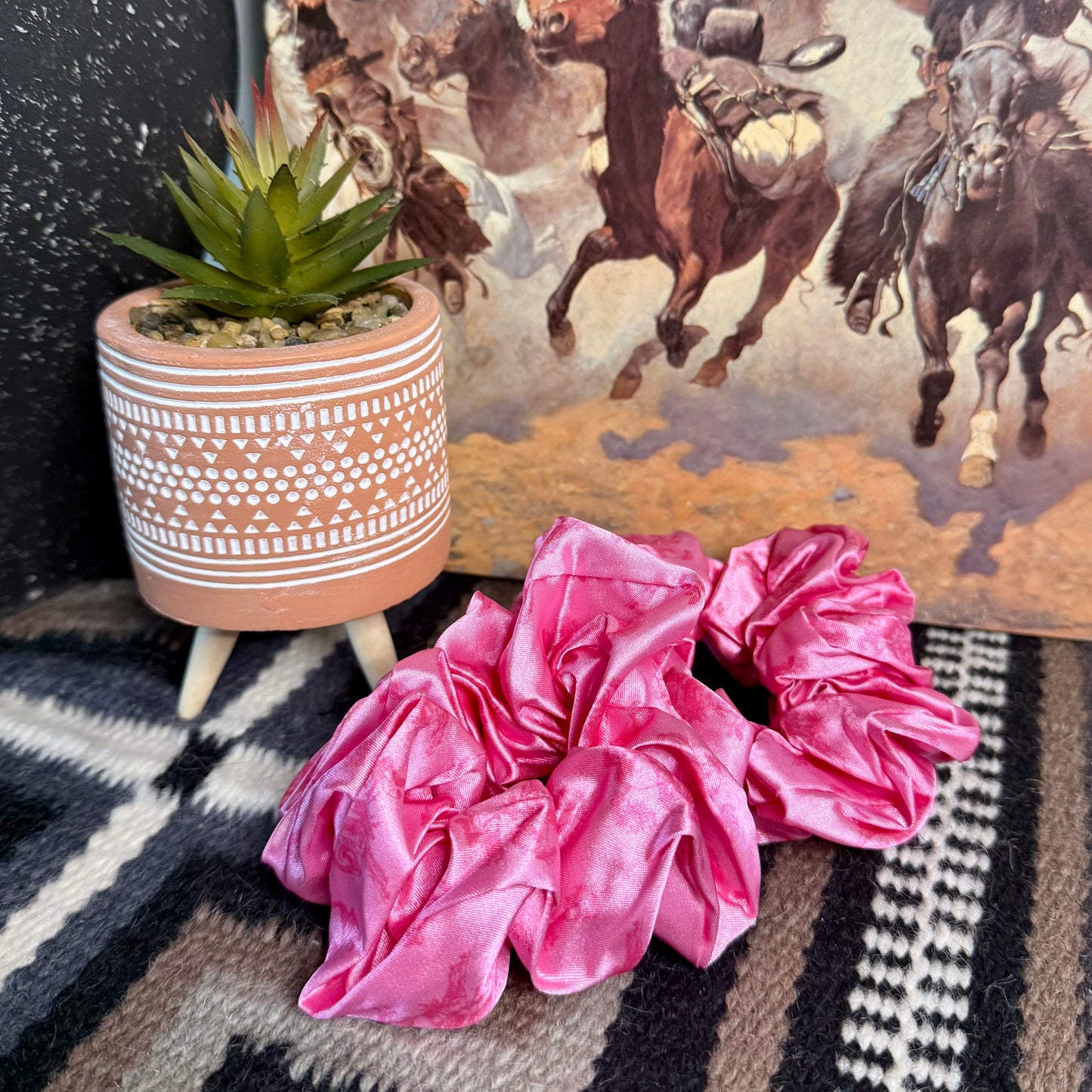 Western-Themed Silk Polyester Hair Ties