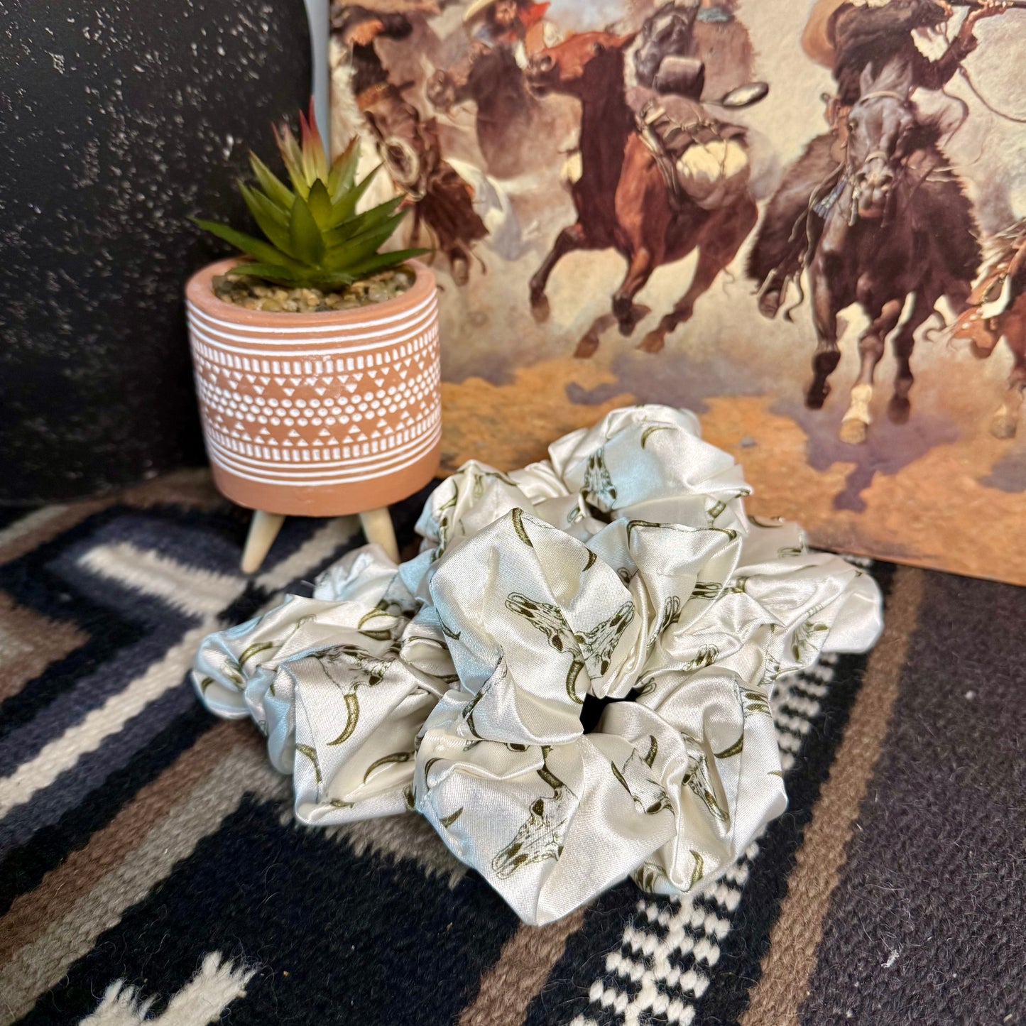 Western-Themed Silk Polyester Hair Ties