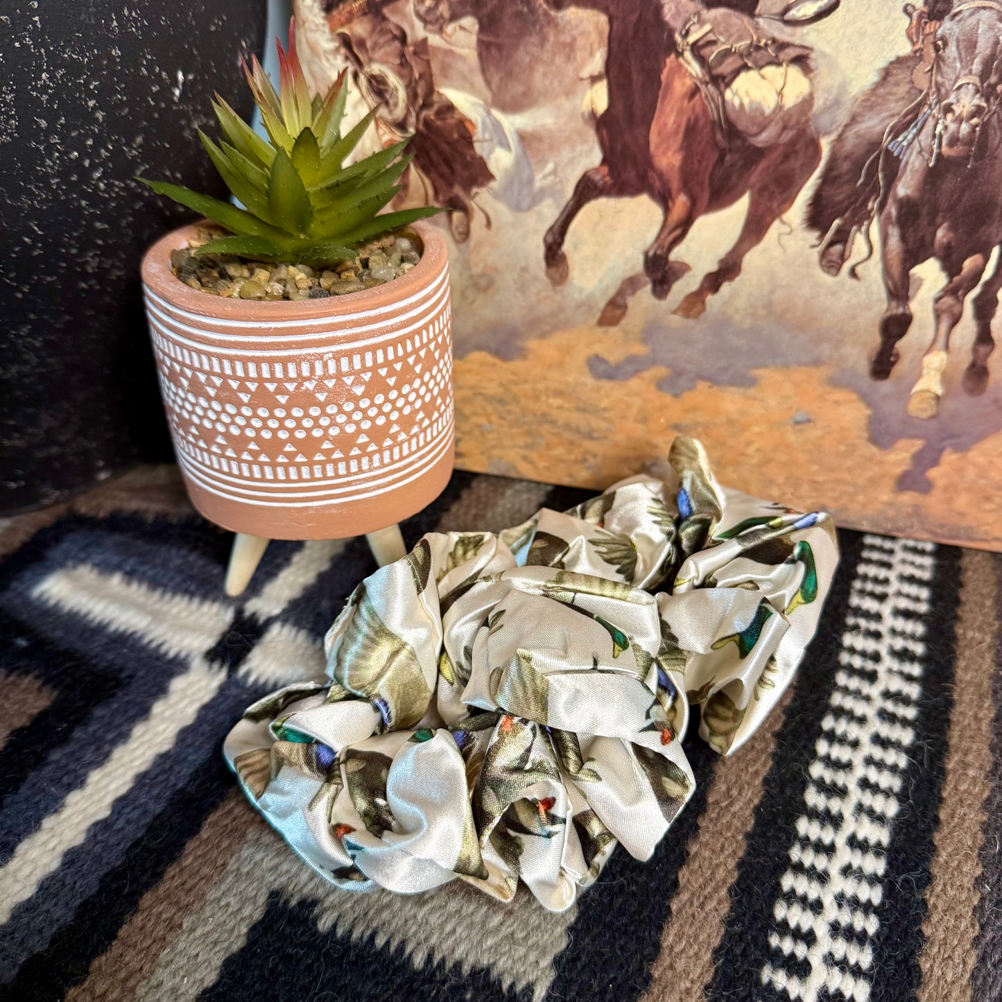 Western-Themed Silk Polyester Hair Ties