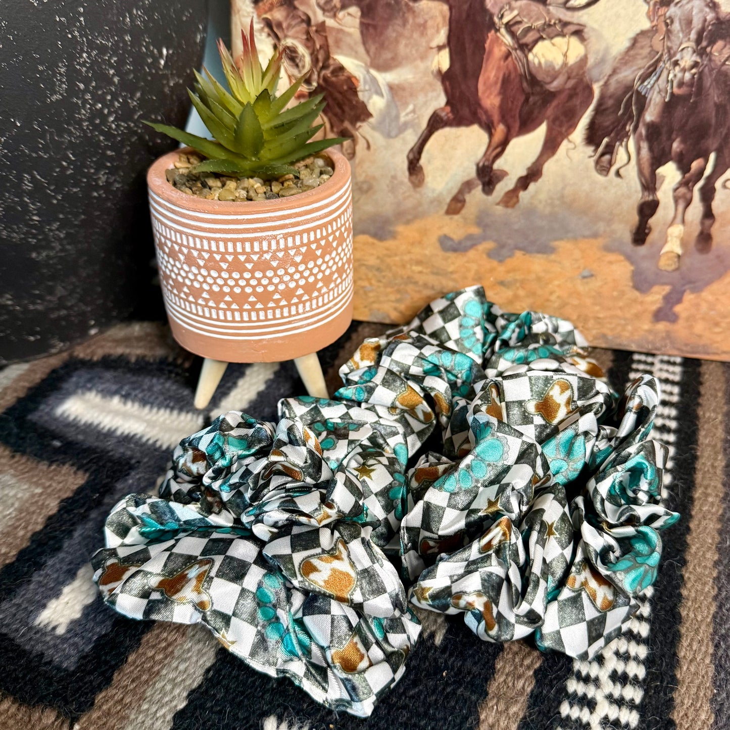 Western-Themed Silk Polyester Hair Ties