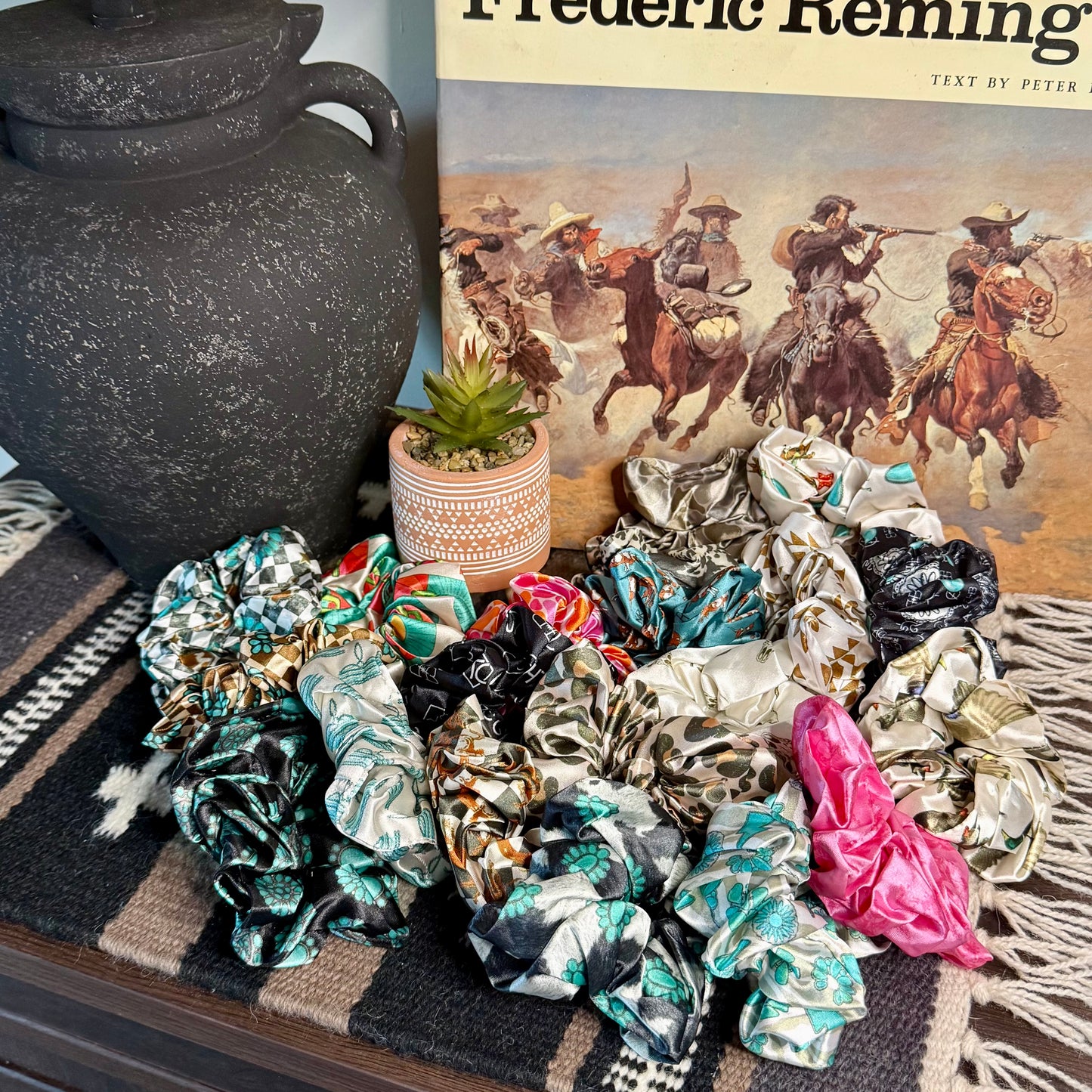 Western-Themed Silk Polyester Hair Ties